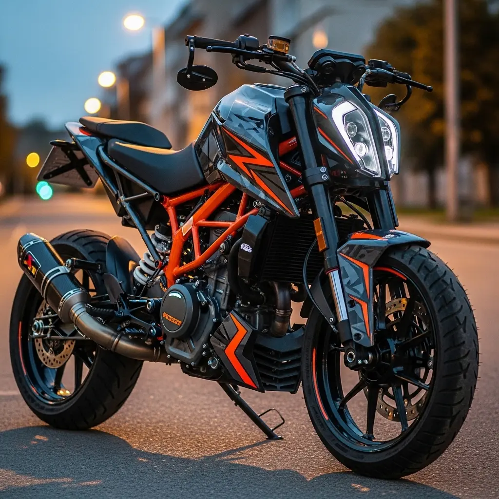 Moto deportiva negra personalizada